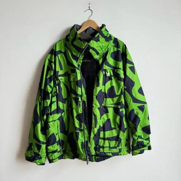 Vintage Y2K BONFIRE SNOWBOARDING Blur Winter Ski Jacket - Mens - Picture 1 of 10